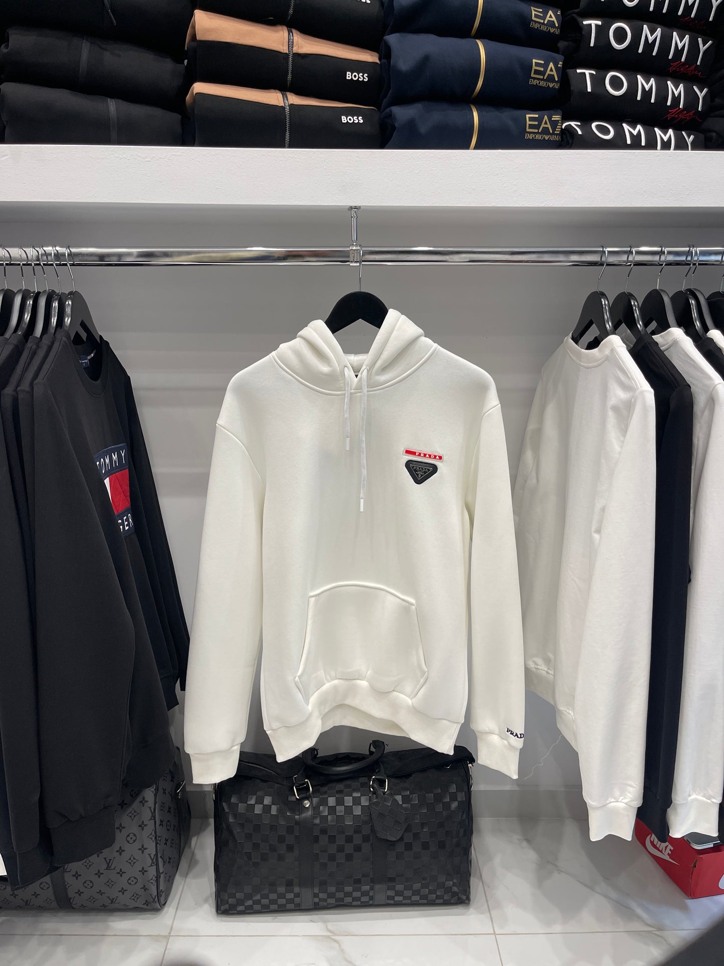 Sweatshirt Hoodie Prada - White