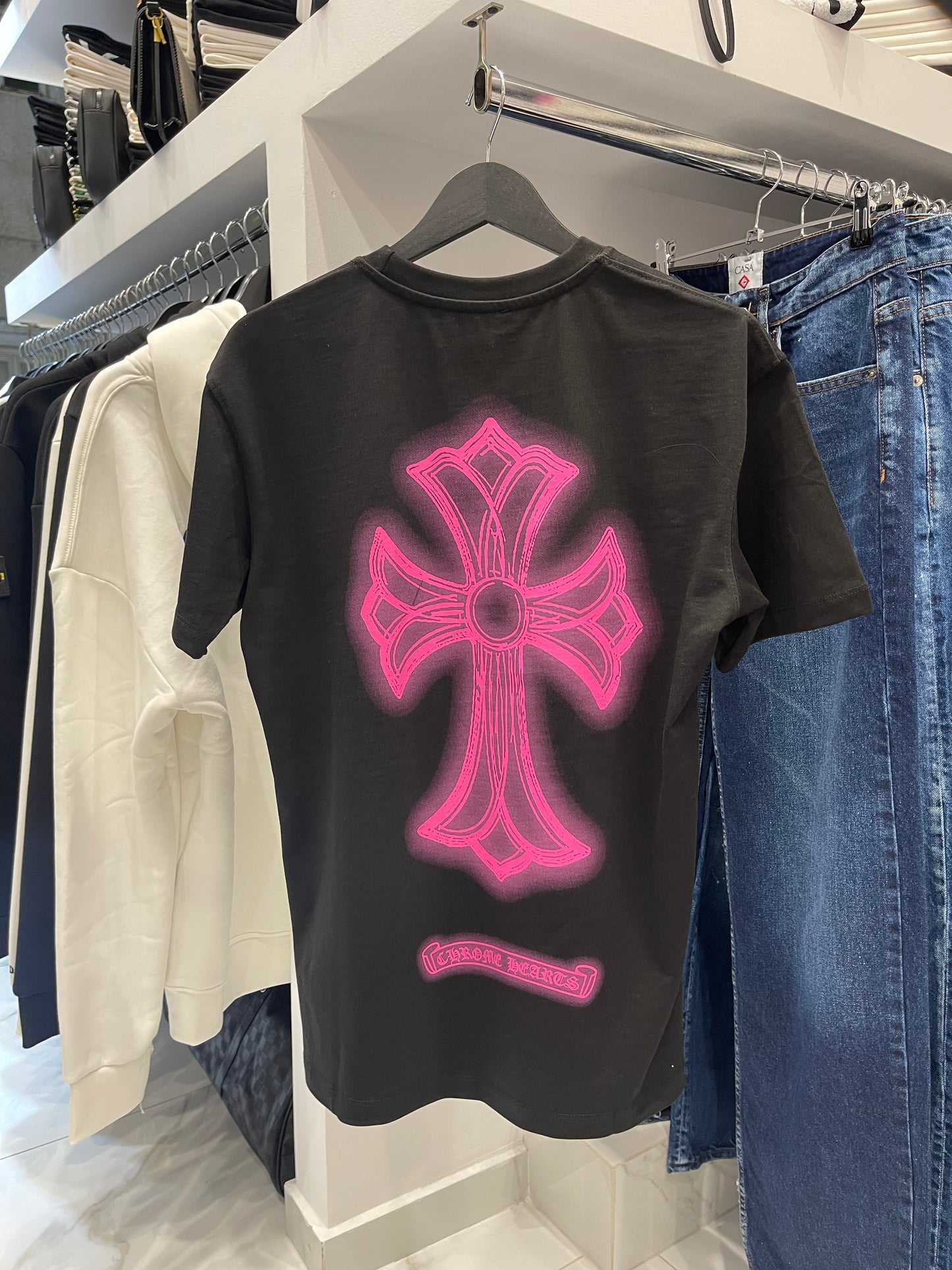 Chrome Hearts Graffiti Cross Black - T-Shirt