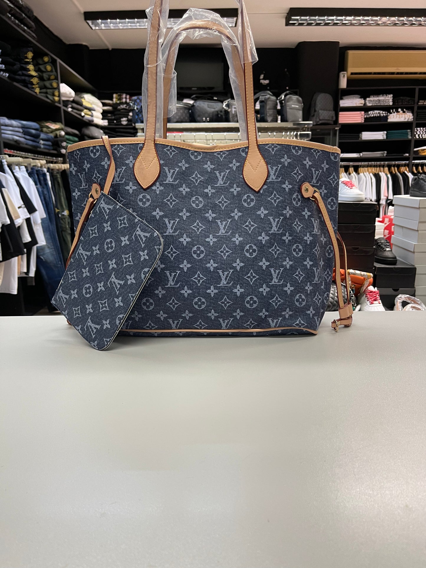 Louis Vuitton Monogram Neverfull Dark Jean - Shoulder Bag