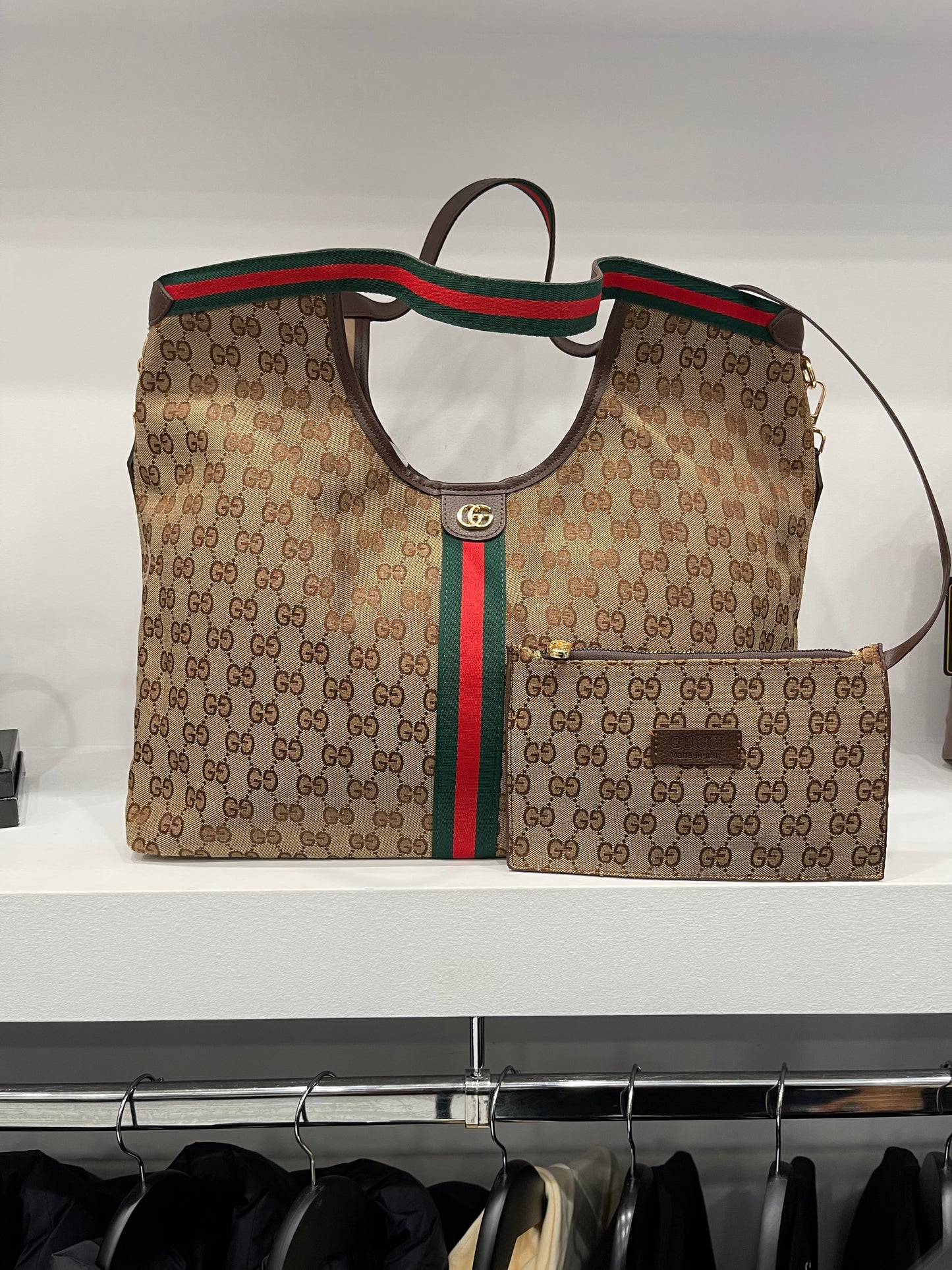 Gucci Giglio GG Supreme Tote Bag - Canvas Brown