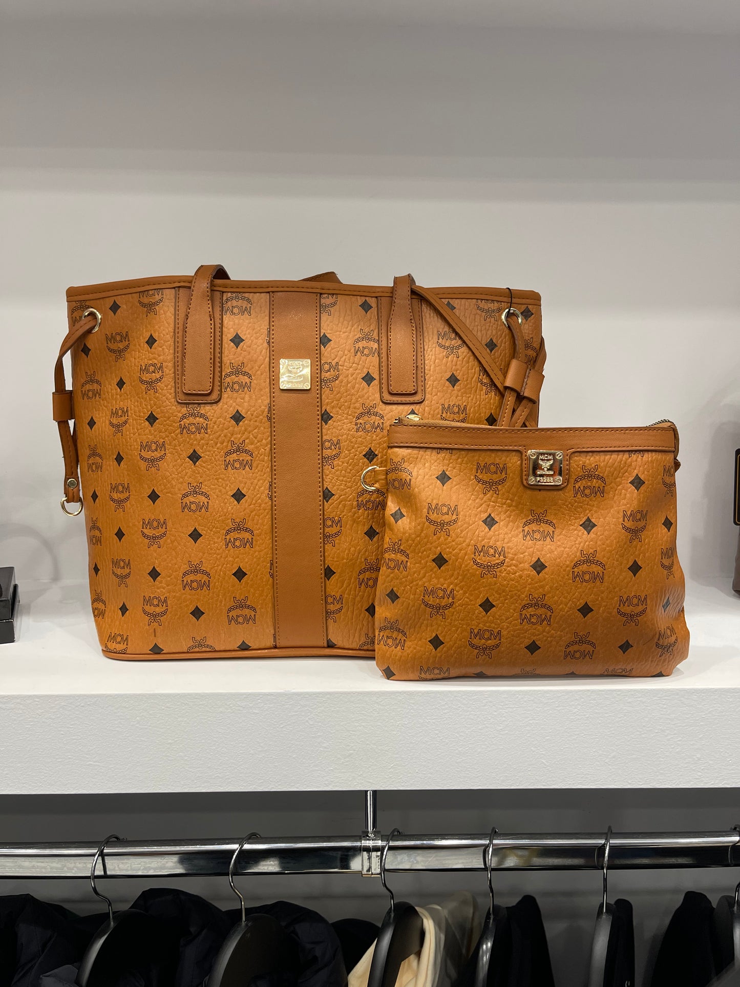 MCM Liz Visetos Shoulder Bag Double - Coganc