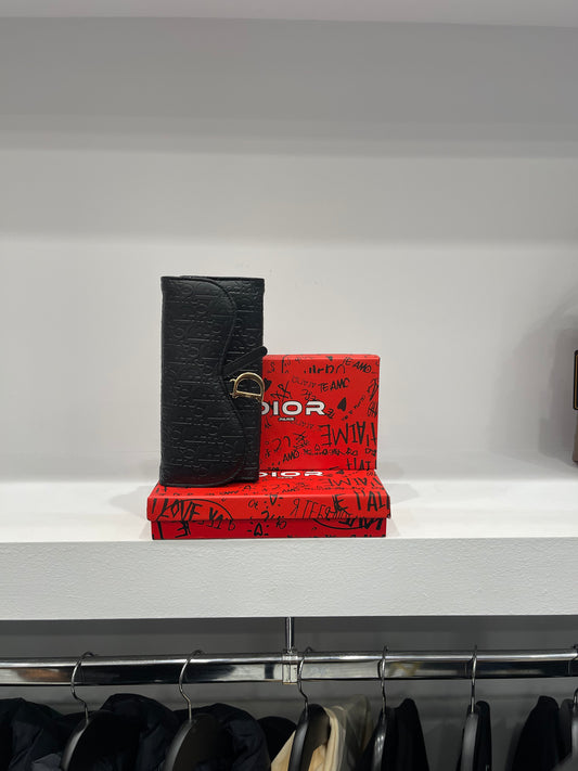 Christian Dior Oblique Jacquard Wallet - Black