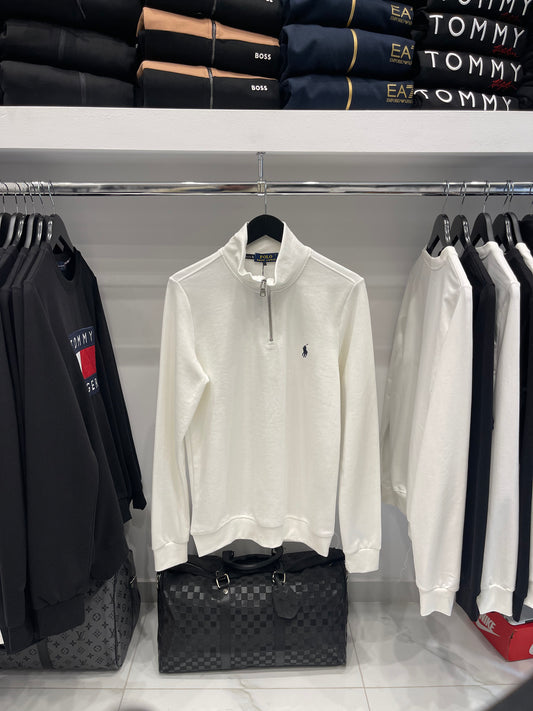 Zip Sweatshirt Polo Ralph Lauren  - White