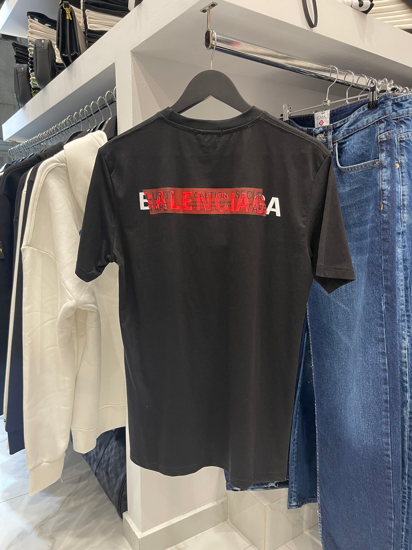 Balenciaga Caution Tape Black - T-Shirt